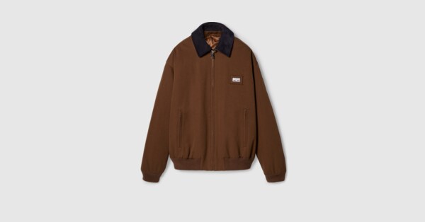 Cotton canvas jacket in brown | GUCCI® US