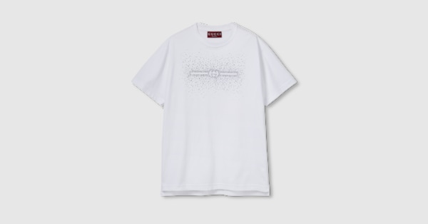 Cotton jersey T-shirt with Interlocking G in white | GUCCI® US