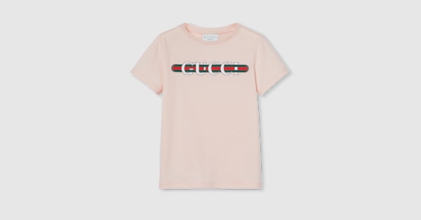 流行 GUCCI キッズ 100〜110 サイズ4 ピンク ロゴ 大人気