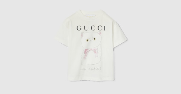 【新品未使用タグ付き】GUCCI ベビー アップルＴシャツ　完全正規品 ベビー〕プリント コットン Tシャツ ・ホワイト | GUCCI公式