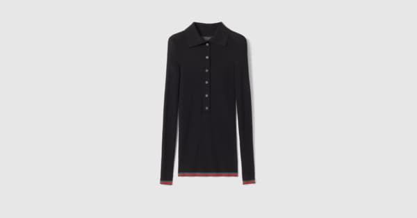 ⭐︎最終お値下げ　美品グッチ　レディース　ポロシャツ⭐︎ GUCCI グッチ イタリア製 半袖 ポロシャツ XS 濃紺 レディース