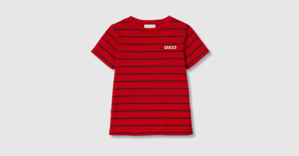 チルドレンズ〕プリント コットン Tシャツ ・レッド | GUCCI公式