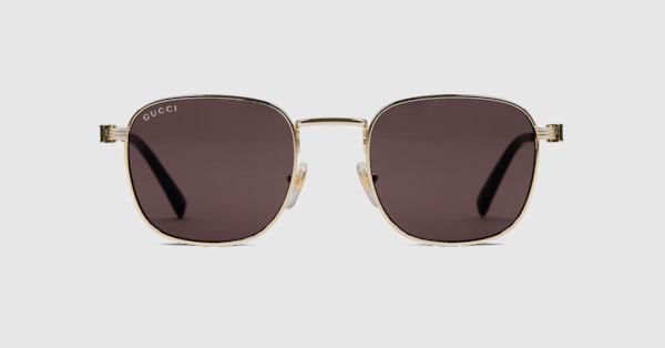 Round frame sunglasses in gold-toned | GUCCI® US