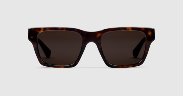 GL Rectangular frame sunglasses in brown | GUCCI® US