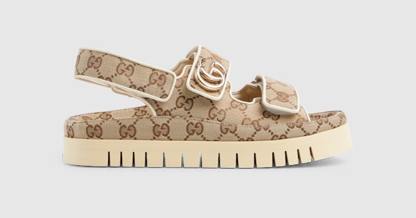 GG  Sandal With Double G Brown Caro