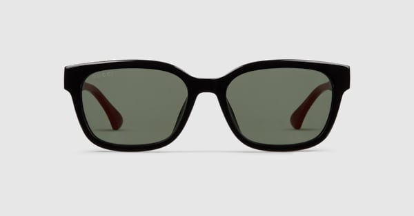 Low nose bridge fit square sunglasses in black | GUCCI® SG