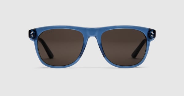 Square frame sunglasses in blue | GUCCI® US
