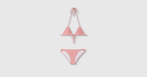 GG stretch jersey bikini in light pink | GUCCI® US