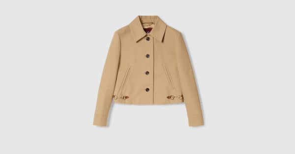 【関税&送料込】Gucci Beige Drill Overcoat GG wool jacquard blazer in beige - Gucci | Mytheresa