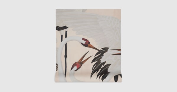 Heron print wallpaper in Neutral Undefined | GUCCI® SI