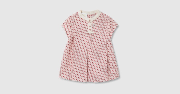 Baby embroidered one-piece in light grey | GUCCI® US
