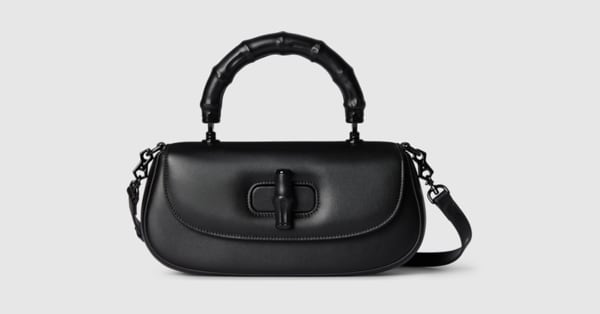 Gucci Bamboo Diva medium bag in black leather | GUCCI® MX