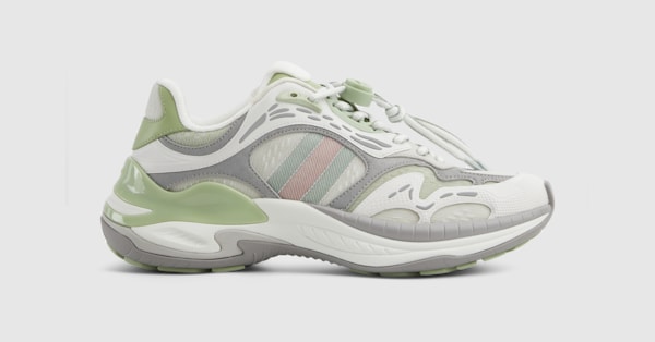 Women's Gucci 2.0 sneaker in green and purple mesh and