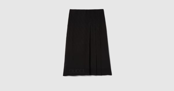 Gucci silk jacquard skirt in black | GUCCI® US