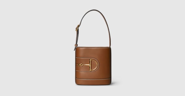 Gucci 73 small bucket bag in brown leather | GUCCI® SI