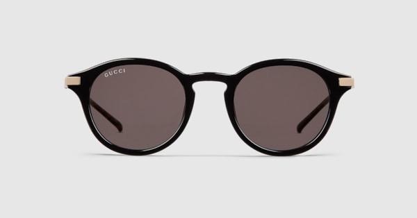 Round frame sunglasses in black | GUCCI® US