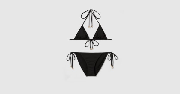 Sparkling jersey bikini in black | GUCCI® US Sparkling jersey bikini in black | GUCCI® US