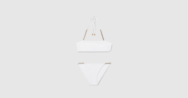 Sparkling jersey bikini in white | GUCCI® US Sparkling jersey bikini in white | GUCCI® US
