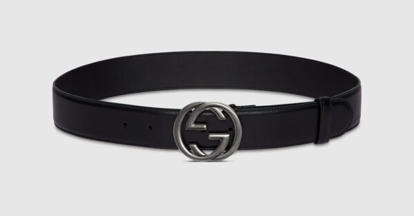インターロッキングG バックル付き ベルト ・ブラック レザー | GUCCI公式