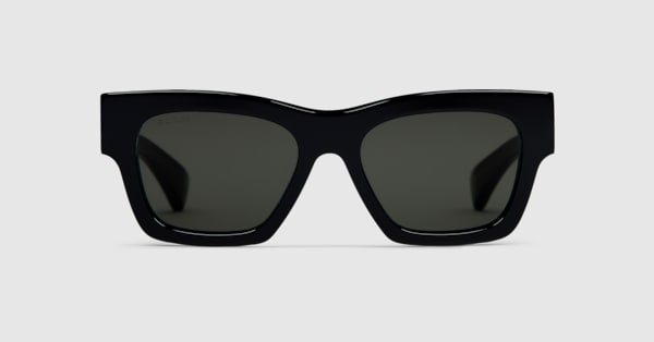 Rectangular frame sunglasses in black | GUCCI® US