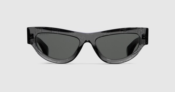 Cat eye sunglasses in dark grey | GUCCI® US display picture 1