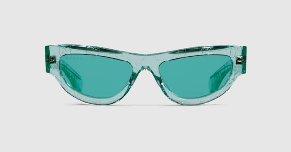 Cat eye sunglasses in turquoise | GUCCI® US display picture 3