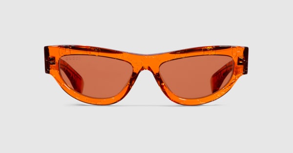 サングラス GUCCI Woman Sunglasses Orange GG1627S 001 Gucci GG1627S 001 Sunglasses Orange/Brown Cat Eye 51-22-145