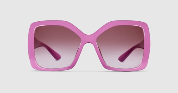 GUCCI sunglasses グラデーション サングラス　フレーム　ピンク Gucci - Geometric Sunglasses - Rose Gold Gradient Magenta