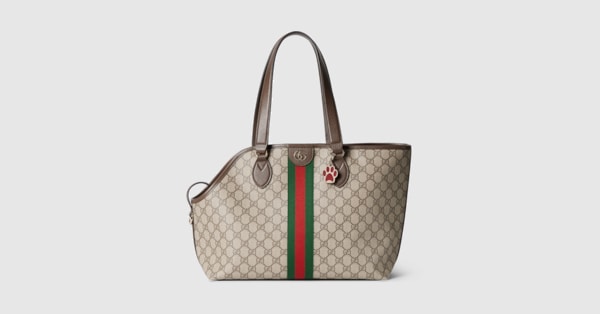 GUCCI GGパターン トートバッグ ベージュ/ネイビー GGパターン スモール ペットトートバッグ ・ベージュ＆ダークブラウン