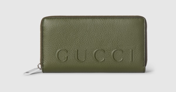 日本限定 GUCCI ロゴ ジップアラウンドウォレット ・ダークグリーン