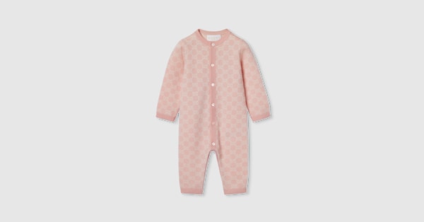 GUCCI ワンピース　12m Baby wool one-piece with Web in white | GUCCI® US