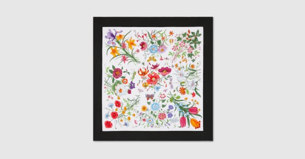 Gucci フローラ　シルクスカーフ Printed Flora silk twill carré in multicolor | GUCCI® US