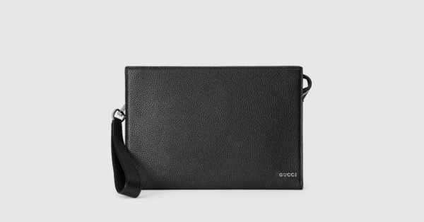 GUCCI ロゴ スモール ポーチ ・ブラック レザー | GUCCI公式 GUCCI ロゴ スモール ポーチ ・ブラック レザー | GUCCI公式