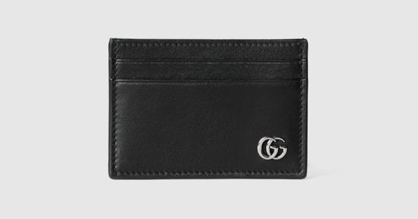 GG Marmont card case with money clip in black soft leather GG Marmont card case with money clip in black soft leather
