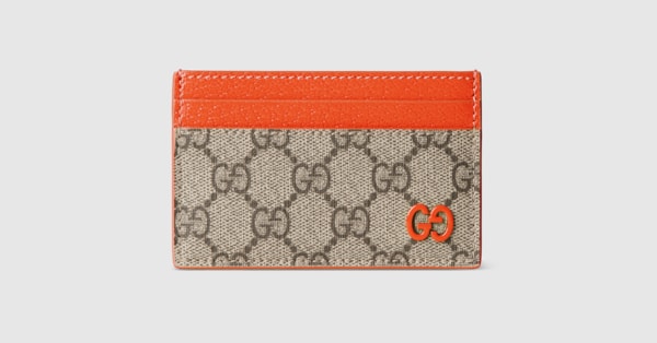 バイカラー GG カードケース ・ベージュ＆ダークブラウン GGスプリーム