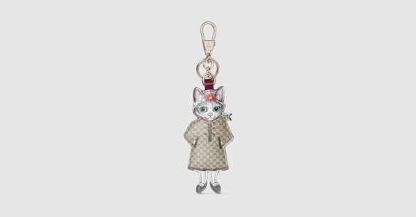 【限定完売品】GUCCI ヒグチユウコ　猫　GGキャンバス キーホルダー グッチ日本限定 ヒグチユウコ猫(ボー)GGキャンバス チャーム