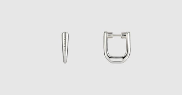 グッチ スタッファ〕スモール フープピアス ・スターリングシルバー