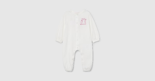 ベビー〕プリント コットン ワンピース ・ホワイト | GUCCI公式