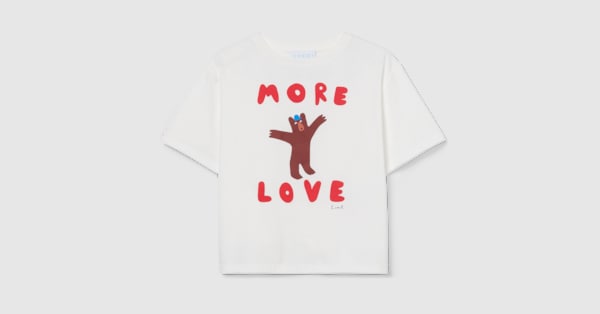 Children's cotton T-shirt with print in white | GUCCI® CA
