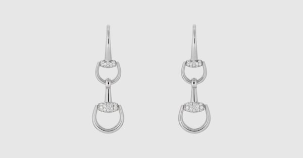 グッチ ホースビット〕18K ダイヤモンド ドロップピアス18K