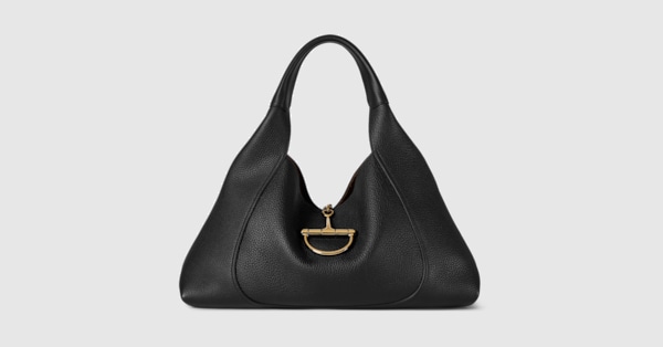 Gucci Softbit maxi shoulder bag in black leather | GUCCI® MX