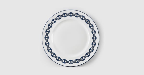 Gucci Marina placeholder plate, set of two in off white and navy