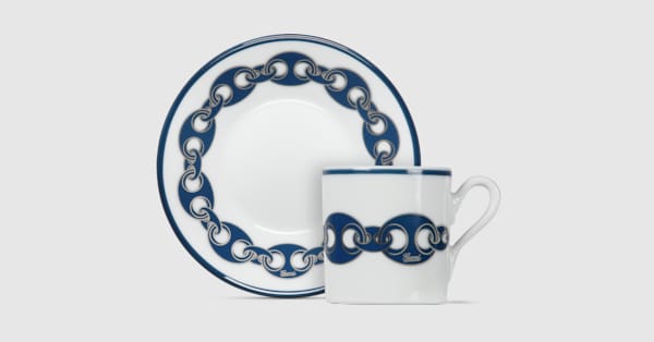 Gucci Marina coffee cup and saucer, set of two in off white and
