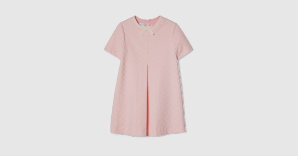 チルドレンズ〕エンブロイダリー コットンジャージー ドレス ・ピンク