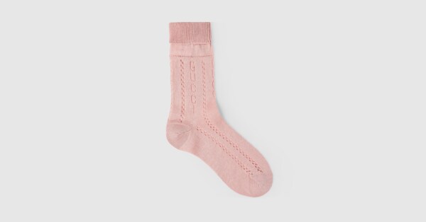 GUCCI / グッチ　GG 　ソックス　ピンク New Authentic Gucci GG Supreme Logo Glittery Socks Pink Size