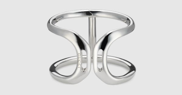 新作【GUCCI】〔グッチ スタッファ〕カフブレスレット、シルバー グッチ スタッファ〕カフブレスレットスターリングシルバー