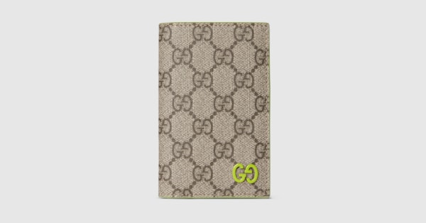 GUCCI 書類ケース Bi-color GG long card case in beige and dark brown Supreme | GUCCI® US