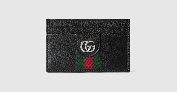 Gucci★素敵！Ophidia GG Leather Trimmed Card Case Wallet Ophidia card case in black soft leather | GUCCI® US