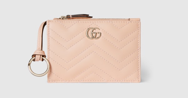 ダブルG キーケースペールピンク レザー | GUCCI公式