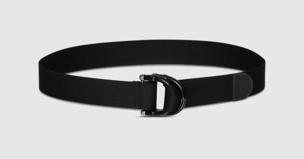 GUCCI ダブルGロゴ ベルト 黒 Belt with bamboo detail buckle in black fabric | GUCCI® US